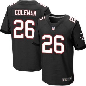 Nike Falcons #26 Tevin Coleman Black Alternate Men's Stitched NFL Elite Jersey