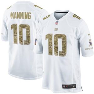 Nike Giants #10 Eli Manning White Men's Stitched NFL Limited Salute to Service Jersey