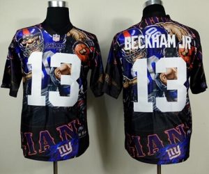 Nike Giants #13 Odell Beckham Jr Team Color Men's Stitched NFL Elite Fanatical Version Jersey