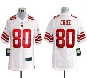 Nike Giants #80 Victor Cruz White Men's Embroidered NFL Game Jersey