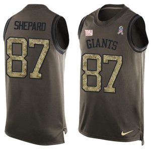 Nike Giants #87 Sterling Shepard Green Men's Stitched NFL Limited Salute To Service Tank Top Jersey