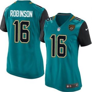 Nike Jaguars #16 Denard Robinson Teal Green Team Color Women's Stitched NFL Elite Jersey