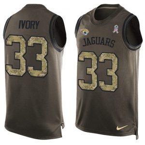 Nike Jaguars #33 Chris Ivory Green Men's Stitched NFL Limited Salute To Service Tank Top Jersey