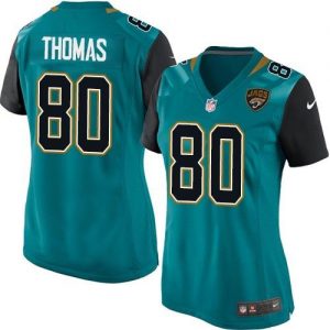 Nike Jaguars #80 Julius Thomas Teal Green Team Color Women's Stitched NFL Elite Jersey