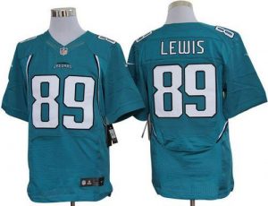 Nike Jaguars #89 Marcedes Lewis Teal Green Team Color Men's Embroidered NFL Elite Jersey