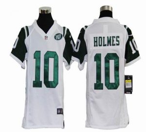 Nike Jets #10 Santonio Holmes White Youth Embroidered NFL Elite Jersey