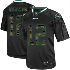 Nike Jets #12 Joe Namath Black Men's Stitched NFL Elite Camo Fashion Jersey