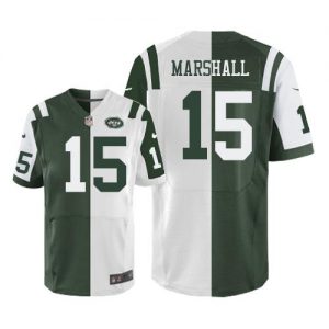 Nike Jets #15 Brandon Marshall Green White Men's Stitched NFL Elite Split Jersey