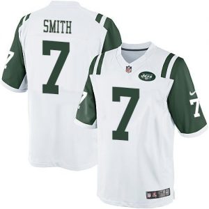 Nike Jets #7 Geno Smith White Men's Embroidered NFL Limited Jersey