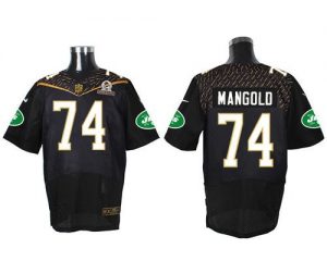 Nike Jets #74 Nick Mangold Black 2016 Pro Bowl Men's Stitched NFL Elite Jersey