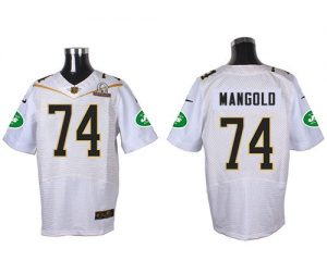 Nike Jets #74 Nick Mangold White 2016 Pro Bowl Men's Stitched NFL Elite Jersey