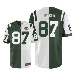 Nike Jets #87 Eric Decker Green White Men's Stitched NFL Elite Split Jersey