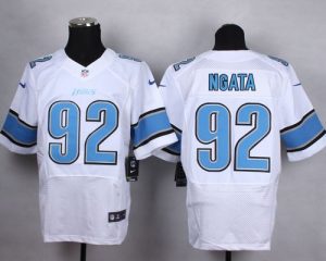 Nike Lions #92 Haloti Ngata White Men's Stitched NFL Elite Jersey