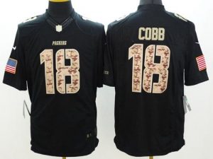 Nike Packers #18 Randall Cobb Black Men's Stitched NFL Limited Salute to Service Jersey