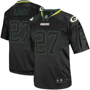 Nike Packers #27 Eddie Lacy Lights Out Black Men's Stitched NFL Elite Jersey