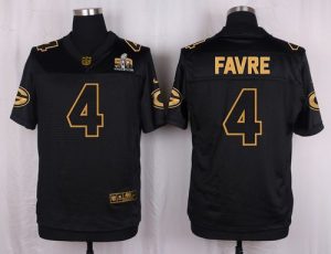 Nike Packers #4 Brett Favre Black Men's Stitched NFL Elite Pro Line Gold Collection Jersey