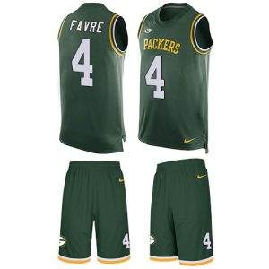 Nike Packers #4 Brett Favre Green Team Color Men's Stitched NFL Limited Tank Top Suit Jersey