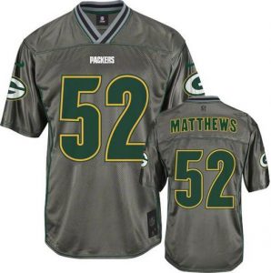 Nike Packers #52 Clay Matthews Grey Men's Stitched NFL Elite Vapor Jersey