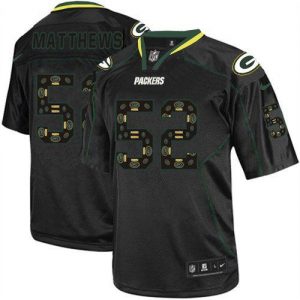 Nike Packers #52 Clay Matthews New Lights Out Black Men's Embroidered NFL Elite Jersey