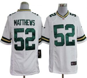 Nike Packers #52 Clay Matthews White Men's Embroidered NFL Game Jersey