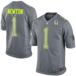 Nike Panthers #1 Cam Newton Grey Pro Bowl Men's Stitched NFL Elite Team Sanders Jersey