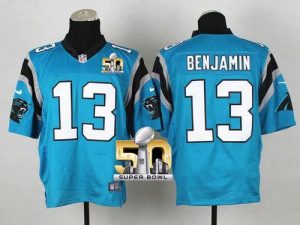 Nike Panthers #13 Kelvin Benjamin Blue Alternate Super Bowl 50 Men's Stitched NFL Elite Jersey