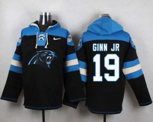 Nike Panthers #19 Ted Ginn Jr Black Player Pullover NFL Hoodie