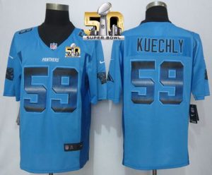 Nike Panthers #59 Luke Kuechly Blue Alternate Super Bowl 50 Men's Stitched NFL Limited Strobe Jersey