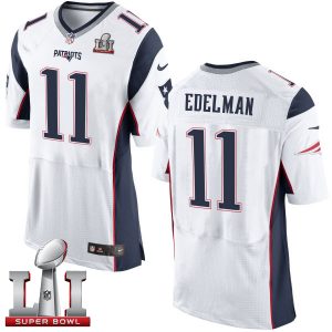 Nike Patriots #11 Julian Edelman White Super Bowl LI 51 Men's Stitched NFL New Elite Jersey