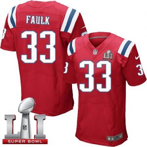 Nike Patriots #33 Kevin Faulk Red Alternate Super Bowl LI 51 Men's Stitched NFL Elite Jersey