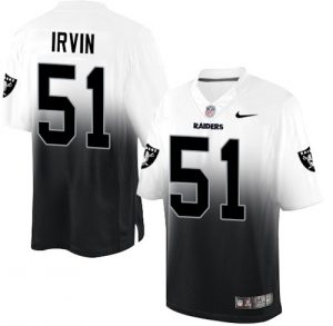 Nike Raiders #51 Bruce Irvin White Black Men's Stitched NFL Elite Fadeaway Fashion Jersey