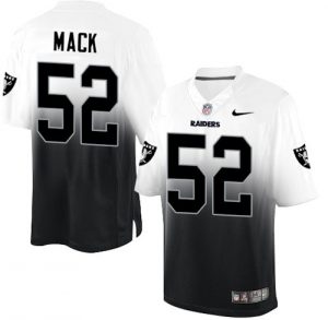 Nike Raiders #52 Khalil Mack White Black Men's Stitched NFL Elite Fadeaway Fashion Jersey