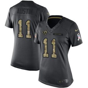 Nike Rams #11 Tavon Austin Black Women's Stitched NFL Limited 2016 Salute to Service Jersey