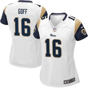 Nike Rams #16 Jared Goff White Women's Stitched NFL Limited Jersey