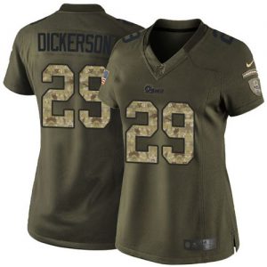 Nike Rams #29 Eric Dickerson Green Women's Stitched NFL Limited Salute to Service Jersey