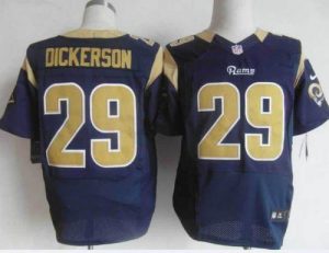 Nike Rams #29 Eric Dickerson Navy Blue Team Color Men's Embroidered NFL Elite Jersey