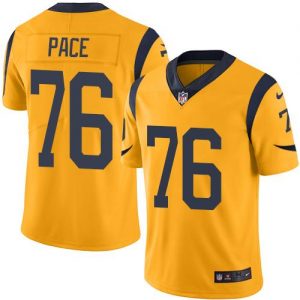 Nike Rams #76 Orlando Pace Gold Men's Stitched NFL Limited Rush Jersey