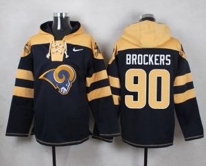 Nike Rams #90 Michael Brockers Navy Blue Player Pullover NFL Hoodie