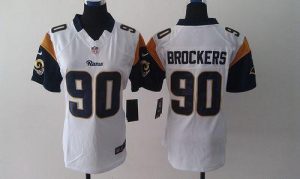 Nike Rams #90 Michael Brockers White Women's Embroidered NFL Limited Jersey