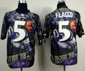 Nike Ravens #5 Joe Flacco Team Color Men's Stitched NFL Elite Fanatical Version Jersey