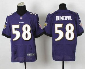 Nike Ravens #58 Elvis Dumervil Purple Team Color Men's Stitched NFL New Elite Jersey