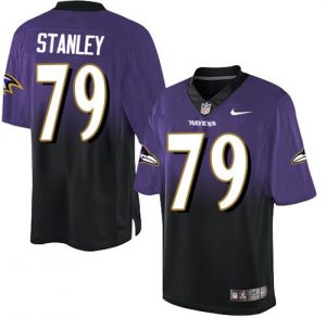 Nike Ravens #79 Ronnie Stanley Purple Black Men's Stitched NFL Elite Fadeaway Fashion Jersey