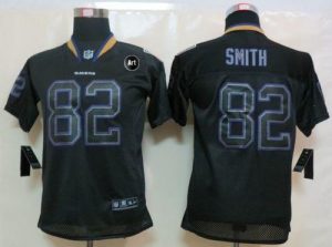 Nike Ravens #82 Torrey Smith Lights Out Black With Art Patch Youth Embroidered NFL Elite Jersey