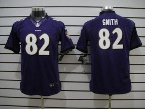 Nike Ravens #82 Torrey Smith Purple Team Color Youth Embroidered NFL Limited Jersey