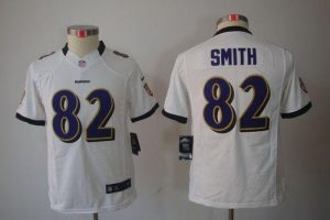 Nike Ravens #82 Torrey Smith White Youth Embroidered NFL Limited Jersey