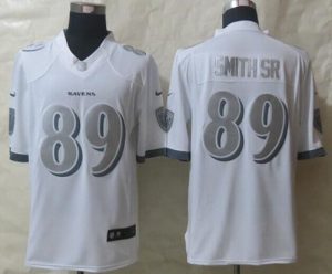 Nike Ravens #89 Steve Smith Sr White Men's Stitched NFL Limited Platinum Jersey