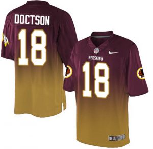 Nike Redskins #18 Josh Doctson Burgundy Red Gold Men's Stitched NFL Elite Fadeaway Fashion Jersey