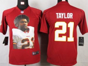 Nike Redskins #21 Sean Taylor Burgundy Red Team Color Youth Portrait Fashion NFL Game Jersey