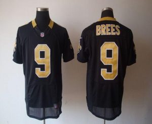 Nike Saints #9 Drew Brees Black Team Color Men's Embroidered NFL Elite Jersey