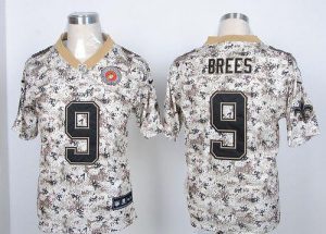 Nike Saints #9 Drew Brees Camo USMC Men's Embroidered NFL Elite Jersey